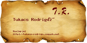 Tukacs Rodrigó névjegykártya